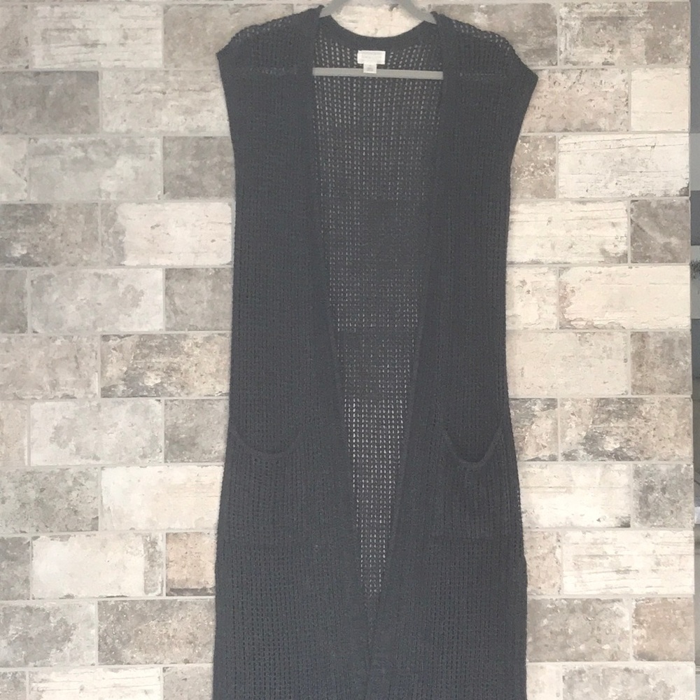 Gray Caslon long sweater vest